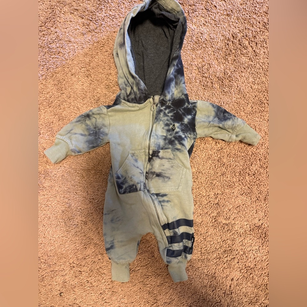 Volcom Black and Gray Tie-Dye Kids Footie